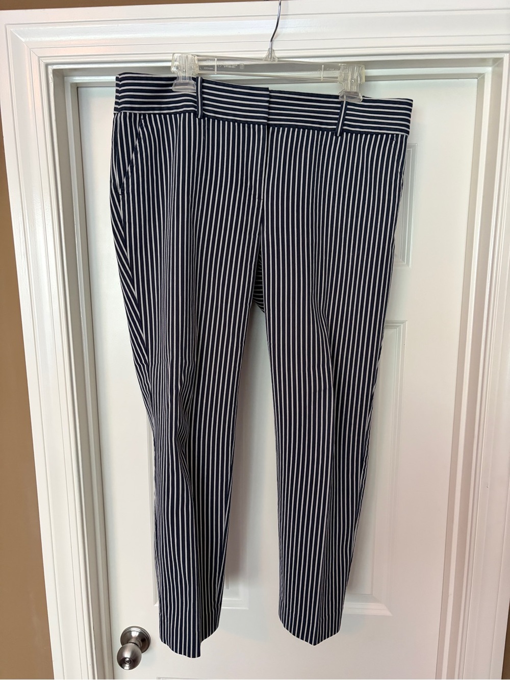 Ann Taylor Navy and White Pinstripe Dress Pants
